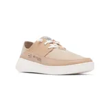 Championes Columbia modelo Boatside Relaxed PFG, color beige, con diseño de talón plegable, entresuela de espuma ligera Omni-Grip LT y cordones elásticos.