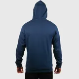 Campera deportiva con capucha y cierre frontal, color azul marino, con logo blanco de Diadora bordado en el pecho.
