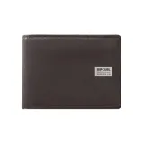 Billetera marrón de cuero con protección RFID y logo metálico de Rip Curl.