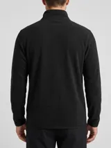 Polar Merrell de hombre, color negro, con cuello alto y cierre frontal parcial de media cremallera. Presenta el logo de la marca bordado en el pecho.