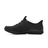 Championes deportivos Skechers Slip-Ins Sport Tranquil, color negro, de diseño sin cordones con tecnología Hands Free, parte superior de malla y revestimiento sintético perforado.