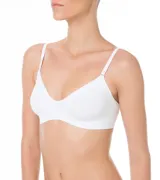 Soutien blanco sin aro, de microfibra, con breteles regulables.