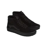 Championes Vans Skate Sk8-Hi, color negro, de caña alta, con detalles en cuero y suela vulcanizada.