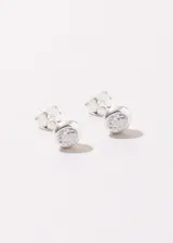 Aros tipo caravana de plata 925 hipoalergénica con zirconia de 6mm de diámetro.