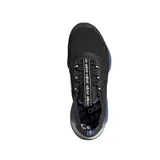 Championes adidas NMD_V3 de diseño urbano, color negro con detalles en azul traslúcido en la entresuela y refuerzos en el talón. Presentan el icónico sistema de amortiguación Boost y un ajuste tipo media con cordones.
