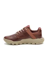 Championes Caterpillar modelo Hex Lite Leather, color marrón, confeccionados en cuero con suela de EVA ligera y entresuela texturizada.