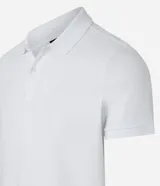 Polo de hombre slim fit color beige, confeccionada en tejido de media malla acanalada de algodón sostenible, con cuello clásico con botones y mangas cortas.