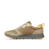 Championes Merrell modelo Alpine 83, de diseño retro con combinación de tonos tierra. Presenta una parte superior confeccionada en gamuza y textil, con entresuela de espuma EVA en color gris y suela de goma dentada.