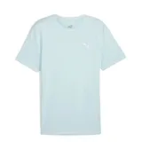 Remera deportiva Puma de mujer, color celeste claro, con cuello redondo y logo de la marca estampado en el pecho.