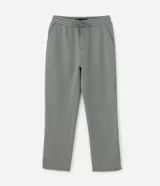 Pantalón de corte recto confeccionado en tejido de algodón y poliéster, con cintura elástica, cordón de ajuste y bolsillos laterales.