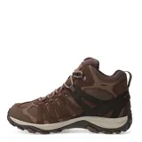 Botas de trekking Merrell color marrón con detalles en negro, confeccionadas en gamuza y malla, con suela de goma y tecnología waterproof.