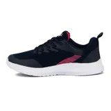 Championes deportivos Avia Darf para mujer, acordonados, color azul marino con detalles en fucsia y suela blanca.