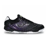 Championes de fútbol sala Joma modelo Maxima 2631, color negro con detalles en violeta y blanco. Presentan un diseño técnico con refuerzos en la puntera, perforaciones para ventilación y suela de goma de alta resistencia diseñada para superficies interiores.
