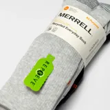 Pack de tres pares de medias de media caña con diseño acanalado, talón y puntera reforzados. Incluye un par gris melange, un par blanco y un par negro.
