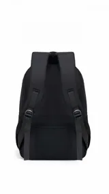 Mochila urbana de diseño funcional en color negro, con múltiples compartimentos con cierre, bolsillo frontal de gran capacidad, bolsillos laterales de malla y compartimento interno para laptop. Incluye correas acolchadas y bolsillo oculto de seguridad en la espalda.