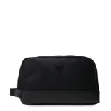 Neceser Tiffosi modelo Swipe, color negro, con diseño minimalista, cierre superior y detalle de logo metálico en el frente.