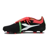 Championes de fútbol Diadora Dynamic Futbol MD, color negro con detalles en coral y verde.