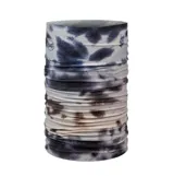 Cuello multifuncional Buff de la línea Original Ecostretch, con diseño estampado tipo tie-dye en tonos grises y blancos. Es una prenda versátil, elástica y transpirable, ideal para actividades al aire libre.