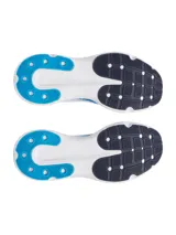 Championes de running Under Armour Infinite, con capellada de tejido de punto transpirable en degradé de blanco a azul. Presenta entresuela con tecnología de amortiguación UA HOVR y suela de goma resistente.