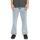 Pantalón de jean Volcom ABG Solver Denim de corte recto y tiro bajo, en color celeste claro lavado.