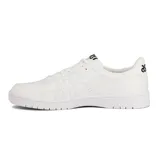 Championes Asics modelo Japan S, color blanco con detalles sutiles, diseño de inspiración retro de básquet, capellada de cuero sintético y suela de goma.