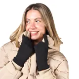 Guantes de tejido de punto en color negro, con diseño clásico y ajuste elástico en la muñeca.