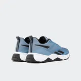 Championes de entrenamiento Reebok NFX color celeste con detalles en negro y blanco.