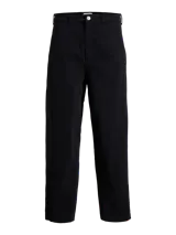 Pantalón chino negro de corte recto y holgado.