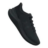Championes de running Under Armour modelo Phade RN 3, color negro. Presentan una parte superior de malla ligera y transpirable con soporte estratégico, entresuela con amortiguación de EVA y suela de goma resistente con ranuras flexibles.