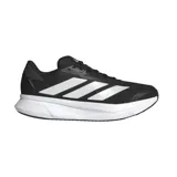Championes de running adidas modelo Duramo SL 2, color negro con las icónicas tres bandas laterales en blanco y entresuela blanca con tecnología Lightmotion.