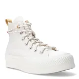 Championes Converse Chuck Taylor All Star Lift Platform Utility color blanco, de caña alta y plataforma.