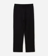 Pantalón deportivo de corte recto para hombre, color negro, con cintura elástica y cordón de ajuste.
