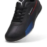 Championes Puma BMW MMS Neo Cat 2.0, color negro con detalles en azul y rojo, con logo de BMW Motorsport en el lateral.