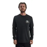 Remera negra de manga larga con estampado en el pecho y en las mangas.