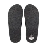 Ojotas negras con logo de Volcom en la plantilla y tira de goma con el logo de la marca en relieve.