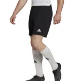 Short de fútbol Adidas Entrada 22 negro con logo blanco. Confeccionado con tejido transpirable AEROREADY y cintura elástica con cordón.