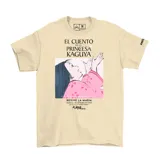 Remera color beige de manga corta con estampado frontal inspirado en la película El Cuento de la Princesa Kaguya de Studio Ghibli.