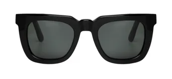 Lentes de sol Mr Boho modelo Melrose, con montura cuadrada de acetato color negro y lentes grises.