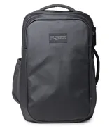 Mochila de viaje Jansport modelo Good Latitude con capacidad de 40 litros, diseño minimalista en color negro, compartimento principal amplio y bolsillo lateral.