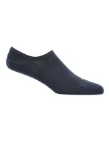 Calcetín invisible o soquete de color azul marino, con pequeño detalle bordado en color dorado en la zona del empeine.