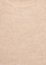 Buzo de punto de manga corta con cuello redondo y diseño recto, confeccionado en una mezcla de poliéster, acrílico y lana.