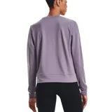 Remera Under Armour de mujer, color lila, de tejido Terry ultrasuave y ligero con la parte interior cepillada para mayor calidez.