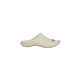 Chinelas deslizantes Bottega Veneta de diseño anatómico, color beige, confeccionadas en goma con motivo entrelazado Intreccio en toda la superficie y puntera abierta.