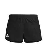 Short deportivo Adidas modelo Adizero, color negro, con cintura elástica y logo de la marca estampado en blanco en la pierna derecha.