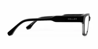 Lentes blueblocker modelo Deka Black con armazón rectangular de bio-acetato en color negro, diseñados con ángulos marcados y protección contra luz azul y rayos UV.