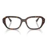 Anteojos recetados Ray-Ban con armazón de acetato en color carey, de forma rectangular con bordes definidos y detalles metálicos en los extremos.