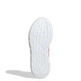 Championes urbanos Adidas modelo Lite Racer 4.0, de diseño liviano con parte superior de malla transpirable. Presentan una combinación de color blanco con detalles en rosado en las icónicas tres tiras laterales y el interior. Incorporan tecnología Cloudfoam en la mediasuela para mayor amortiguación y suela de goma resistente.