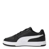 Championes urbanos Puma modelo Caven 2.0 para mujer, de color negro íntegro. Confeccionados con una parte superior de material sintético que incluye perforaciones en la puntera para mayor ventilación, cierre de cordones al tono y suela de goma. Su diseño está inspirado en la estética del básquetbol de los años 80.