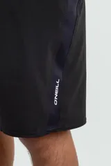 Short de baño O'Neill Superfreak Solid, color negro, de diseño técnico con cintura fija y cordón de ajuste.