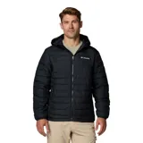 Campera puffer Columbia Powder Lite II Omni-Heat de color negro, con capucha, cierre frontal completo y bolsillos laterales con cremallera. Cuenta con tecnología de aislamiento térmico y tejido resistente al agua.